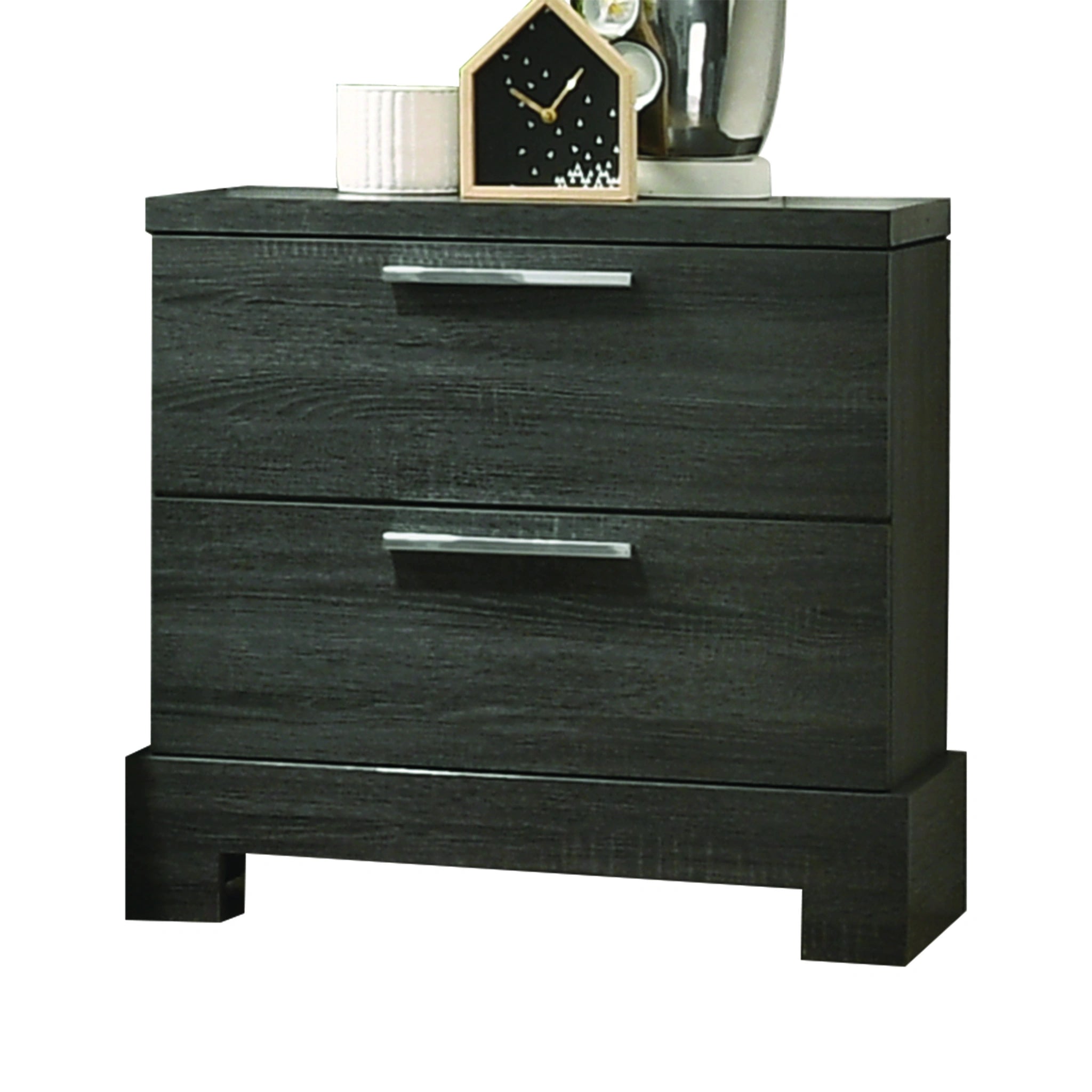 Lantha Gray Oak Nightstand
