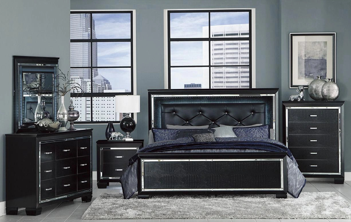 Allura Full Panel Bed in Black 1916FBK-1*